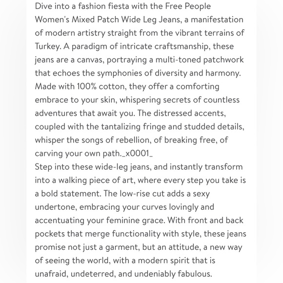 NWOT We The Free patchwork jeans - Picture 12 of 12